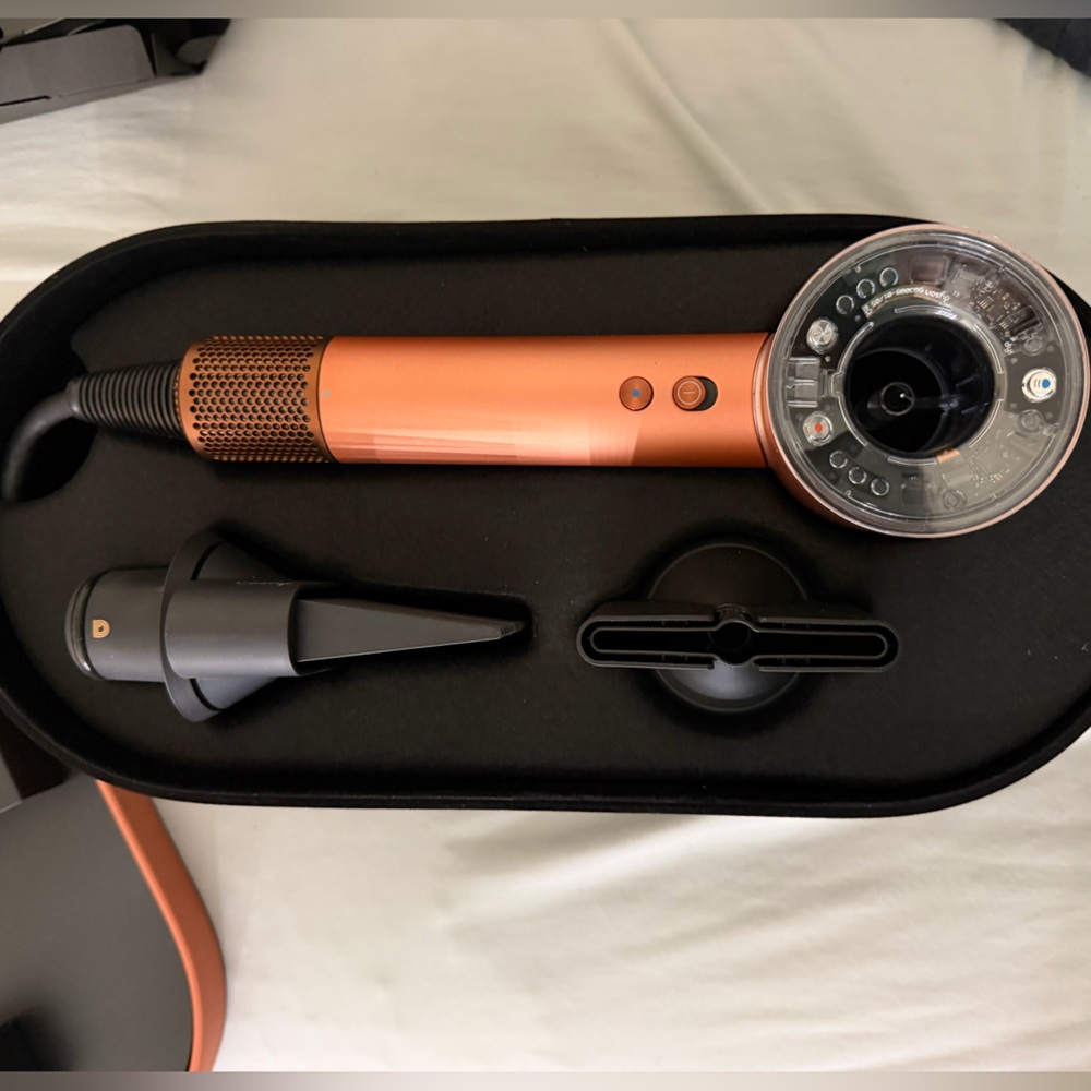 Dyson Nural Hair Dryer in Copper with all attachments
